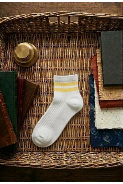 Çorap Çarşı Pembe Çizgili Bambu Kolej Çorap