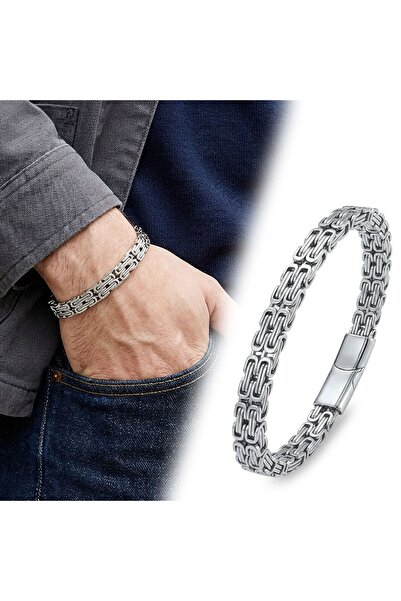 FM 💎   Premium Double 4mm King Model Steel Chain Men's Bracelet – with Steel...