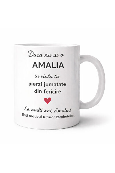 OEM Cana personalizata cu numele Amalia, cadou aniversare sau zi de nume pent...