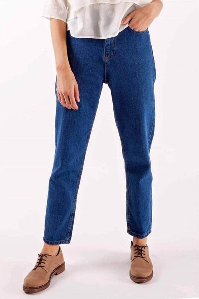 DENİM İN SHE New Season Women's High Waist Blue Boyfriend Pants