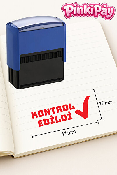 pinkipay Öğretmen Kaşesi Kontrol Edildi Kaşesi Kendinden Mürekkepli Kırmızı B...