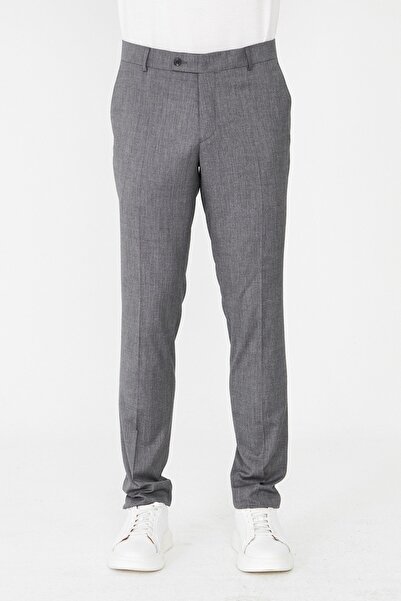 White Stone Anthracite Men's Fabric Trousers Modern Cut Classic Stylish Trousers