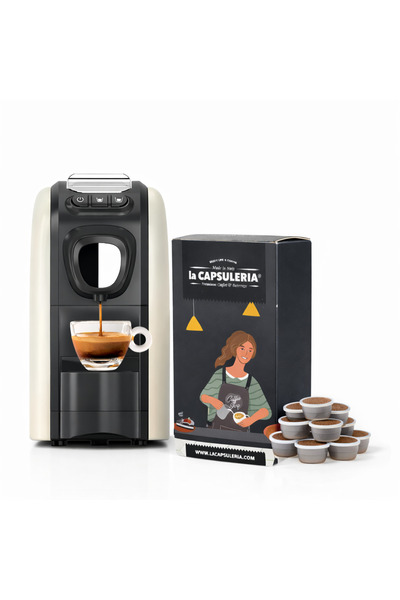 La Capsuleria Espressor cu capsule albe, 19 bar, 1100 W, 1 l, alb, 10 capsule...