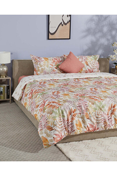 REDTAG طقم لحاف أخضر مكون من 5 قطع بنقشة نباتية (مقاس كينغ)