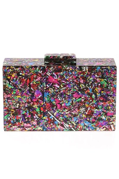 Paula Rossi - Geantă de mână cu efect de confetti, din plastic