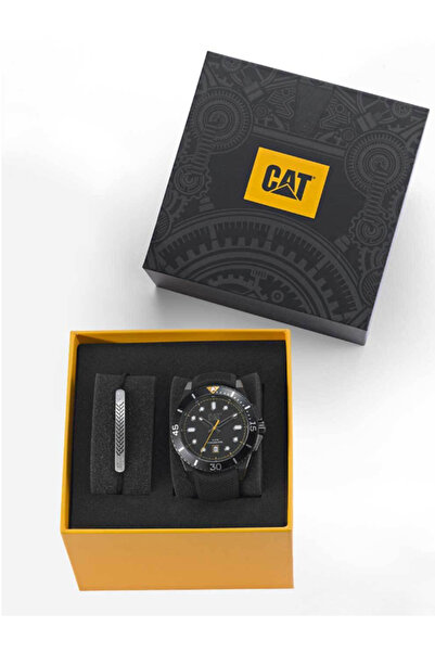 Caterpiller طقم سوار ساعة يد رجالي SET.QC.161.21.121