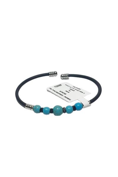 Janti Jtss26Blk1764 Stainless Steel Bracelet with Silicone Coating, Turquoise...