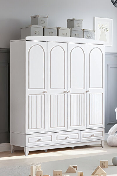 Setay Gardırop, Deniz 4 Kapaklı 3 Çekmeceli Dolap