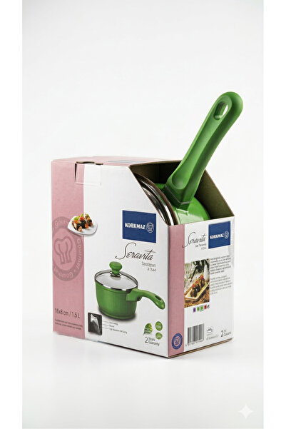 korkmaz züccaciye Korkmaz Seravita A1544 Ceramic Coated Saucepan with Lid 16x...