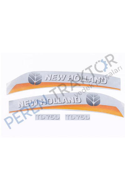 PEREN TRAKTÖR New Holland TD75D Yan Yazı Takımı Sarı Tip Kaporta Etiketi Sağ ...