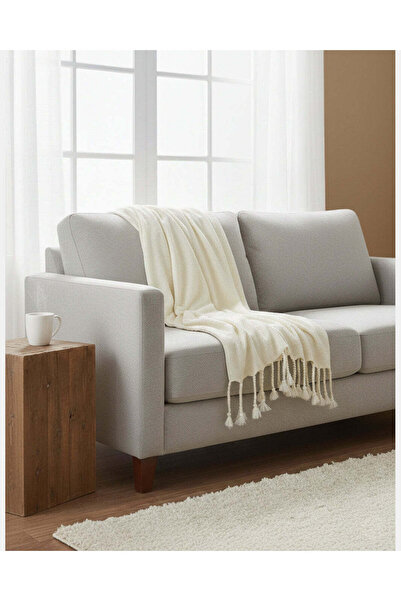 REDTAG بطانية من الشنيل العاجي مع خيوط ذهبية معدنية