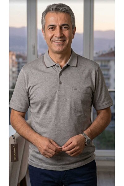 güncüoğlu Ανδρικό μπλουζάκι ζακάρ με κοντό μανίκι και γιακά πόλο Με τσέπες