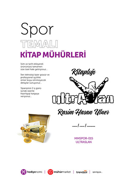 HEDİYENOMİ MühürMarket > Ultraslan Spor Kitap Mührü - Ex-libris - Kitap Damga...
