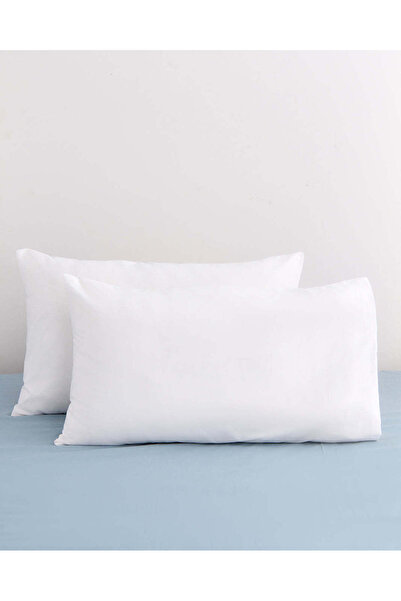 REDTAG White Plain Cotton Pillowcase Set (2 Piece)