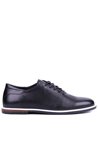 Shoetyle - Genuine Leather Black Color Casual Men's Shoes - 900-5089