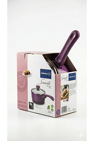korkmaz züccaciye Korkmaz Seravita A1544 Ceramic Coated Saucepan with Lid 16x...
