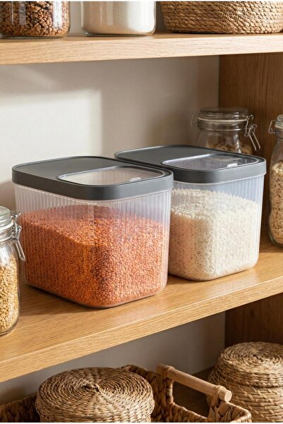 EWs 2-Piece 16 Lt Multibox Smoked Sliding Lid Storage Container & Food Contai...