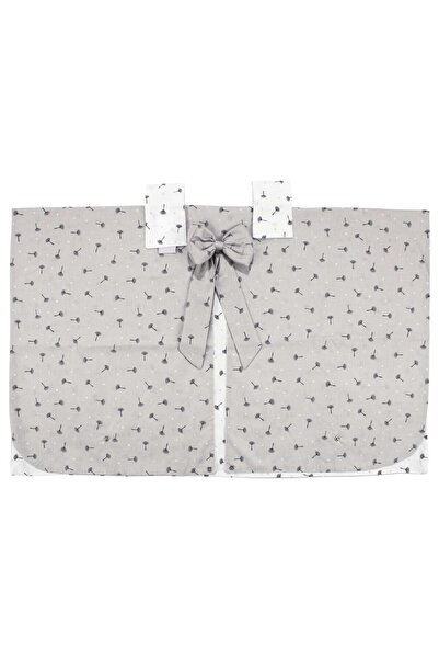 bebegen Unisex Ecru Gray Dandelion Patterned Bow Stroller Cover