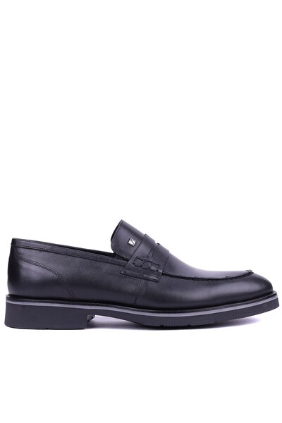 Fosco - جلد أصلي حذاء رجالي كاجوال باللون الأسود - 1114