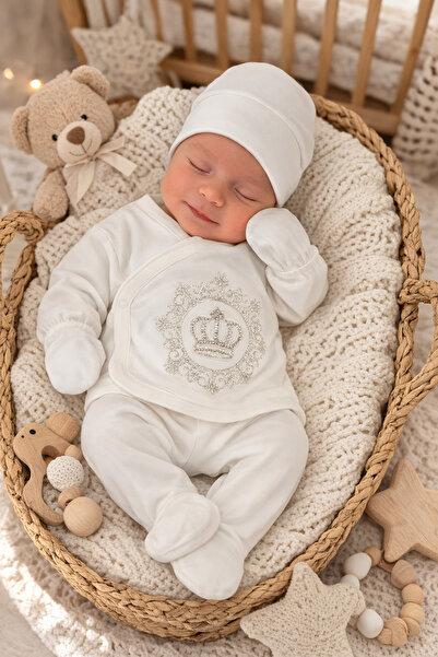 Arin Baby طقم هدايا للمواليد الجدد مكون من 5 قطع مطرزة بالكرونة/طقم زيبين للأ...