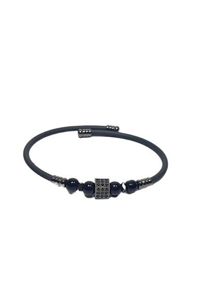 Janti Jtss26Blk1759 Stainless Steel Bracelet with Silicone Coating, Turmaline...
