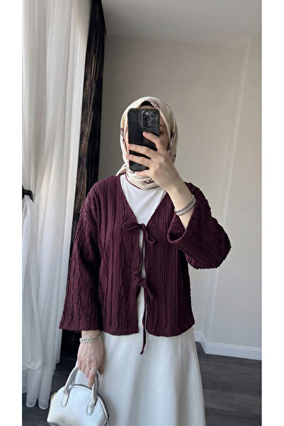 Foremia Pleated Front Two B Tie-Detail Tunic-Burgundy