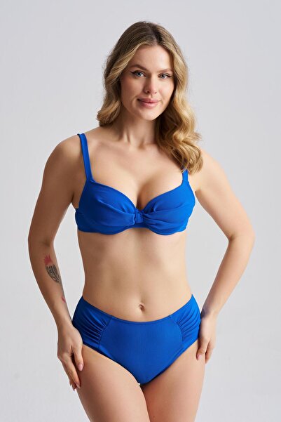 AQUAVİVA Set bikini pentru femei Nadia Kaplı fără sârmă albastru cobalt Slim ...