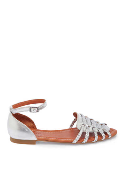 Tergan Lame Hakiki Deri Kadın Sandalet - K25Y1SN67955-L9L