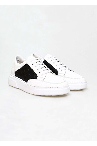 FRANCO CALVANI White Color Lace-Up Genuine Leather Men's Shoes