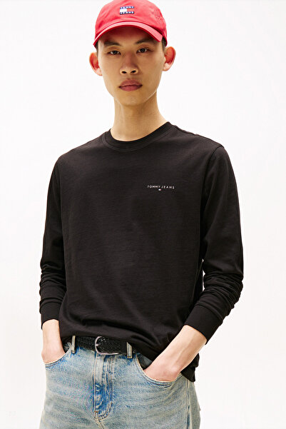Tommy Jeans DM0DM21594 TJM SLIM CHEST LINEAR LS TEE E BDS ΜΑΥΡΟ