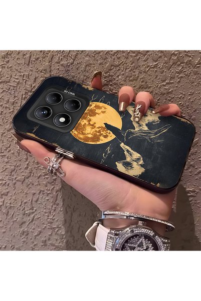 ARTISHELL Redmi Note 14 Pro 4G/5G Uyumlu Vahşi Gizemli Kurt Ay Desenli Telefo...