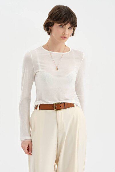 tw3 Γυναικεία μακρυμάνικη μπλούζα με σχέδιο Διαφανές Look