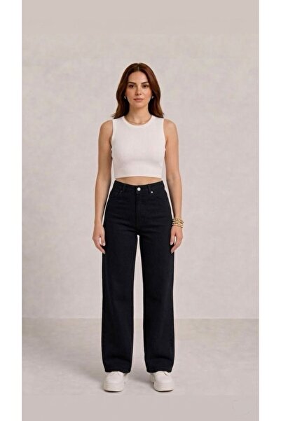 nd jeans talie înaltă Blugi cu croială largă - Confortabili croială material ...