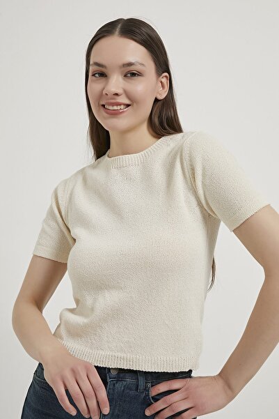 Arma Life ARMALIFE 001 BİS Γυναικεία Πλεκτή Μπλούζα με Γιακά και Κοντά Μανίκια