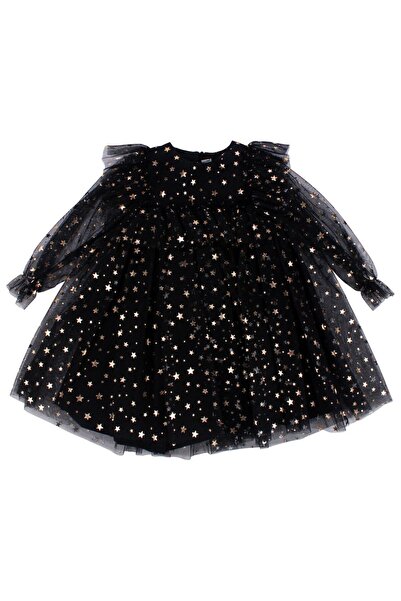 bebegen Rochie pentru fete Black Gold Star cu model tul piese