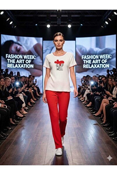 sevateks Γυναικείο Σετ Πιτζάμες με Στάμπα και Κοντά Μανίκια – Άνετα Βαμβακερά...