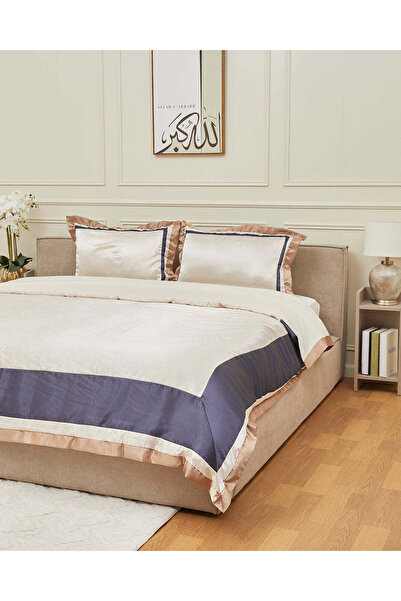 REDTAG Blue 3 Piece Satin Duvet Cover Set – King Size