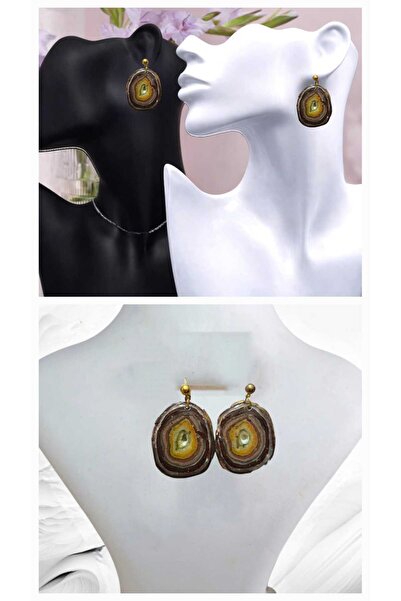 Dodemert Home Natural Stone Look Polymer Clay & Epoxy Design Nail Earrings (N...