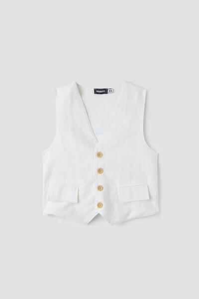 NBT JEANS Λευκό γιλέκο για αγόρια BG Store