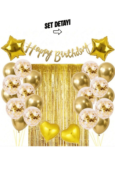 Bunloon Gold Birthday Party Decoration Set 27 Piece Banner Balloon Background...