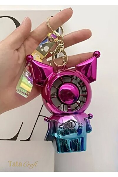 TATA CRAFT Cartoon Sanrıo Kawaii Kuromi Şarjlı El Vantilatörü Masa Üzeri Fan ...