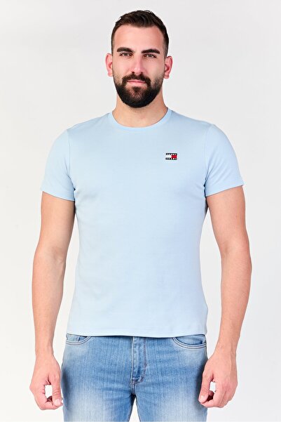 Tommy Hilfiger Tommy Jeans Men Crew Neck Short Sleeve Embroidered Logo T-Shir...