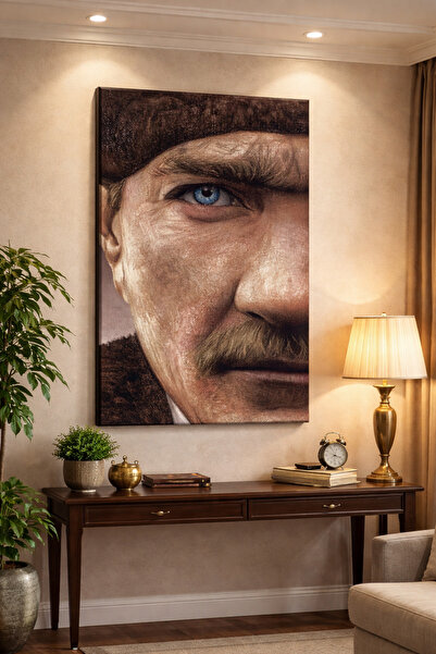 EvimeTablo Mustafa Kemal Atatürk Portre Kanvas Tablo – Modern Salon Duvar Dek...