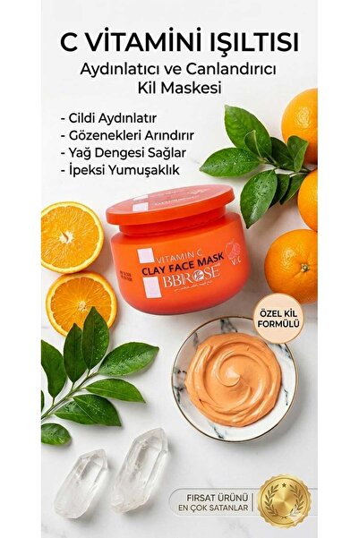 BBROSE C Vitaminli Scrub clay face Scrub maske cilt bakımı