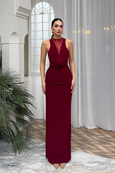 Sindimoda Havena Göğüs Dantel Detay Abiye 4108