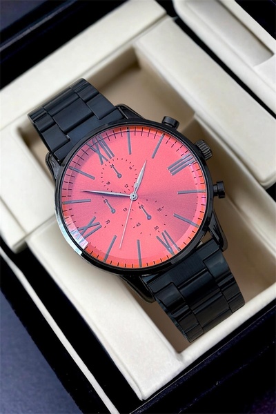 Güncel Vitrin Premium Infinity Orange Black Ipc Plated Men's Wristwatch