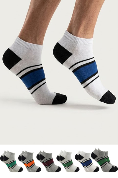 KARDEŞLER ÇORAP Men's Cotton Multi-Colored Booties Socks 6-Pack