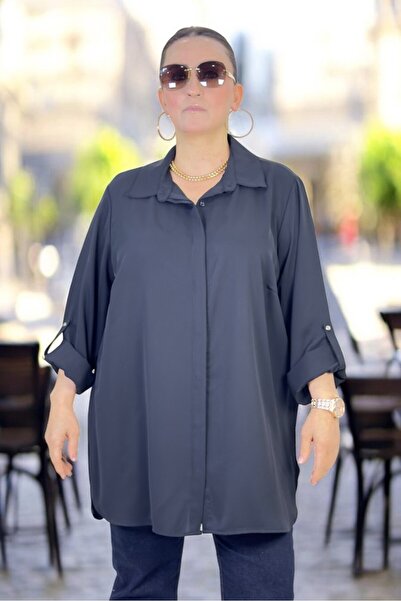 yagmurberen Foldable Sleeves Front Hidden Button Asymmetric Front Back Cutout...