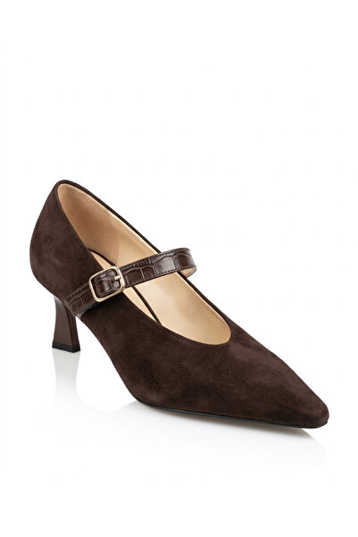MARCO ROCCO Sivri Burun Tek Bantlı Süet Kadın Topuklu Ayakkabı