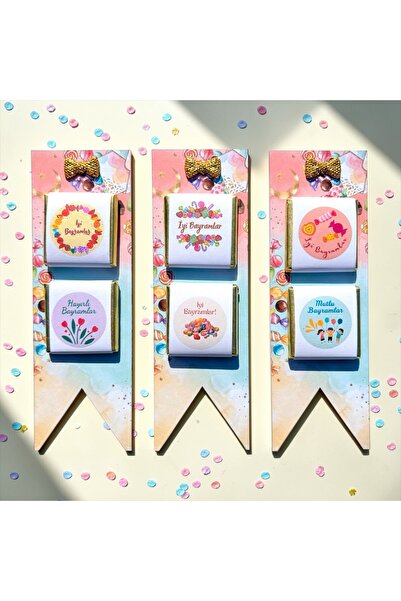 NUNU EVENT Bayram Hediyeliği 10’lu Çikolata Seti – Taşlı Fiyonklu Kurdeleli K...